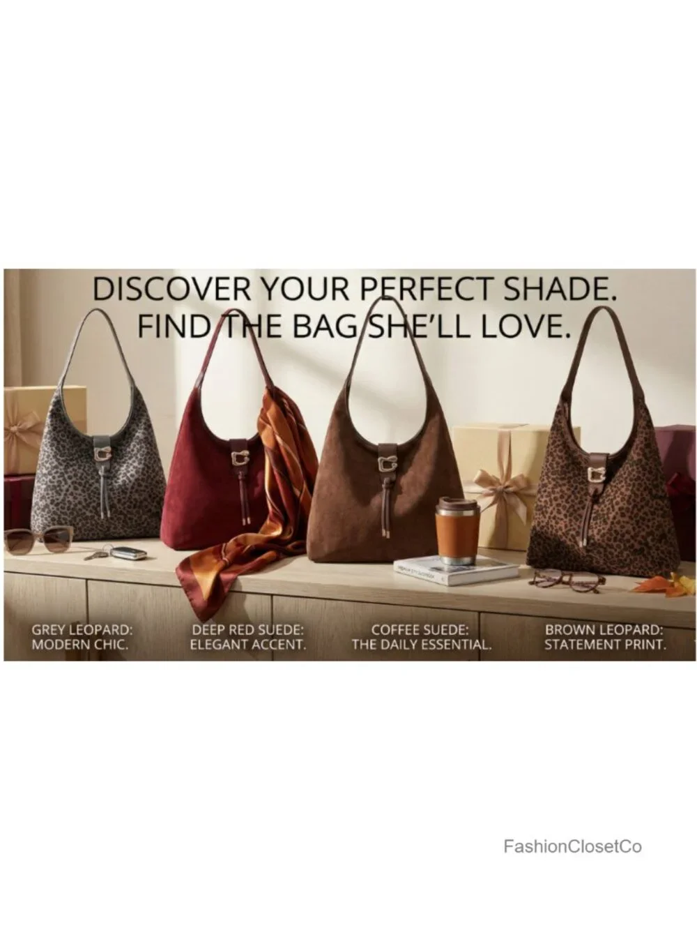 Faux Suede Hobo Bag with Tassel Large Tote Shoulder Purse Zipper